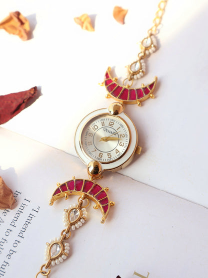 Rose Crescent Wrist Watch