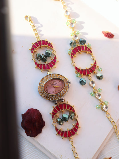 Rose Crescent Wrist Watch Set
