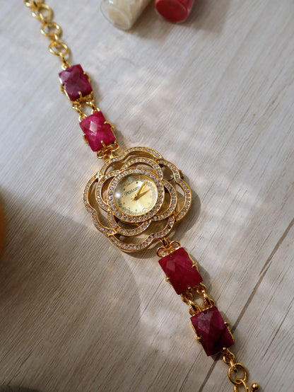 Fuschia Bloom Wrist Watch
