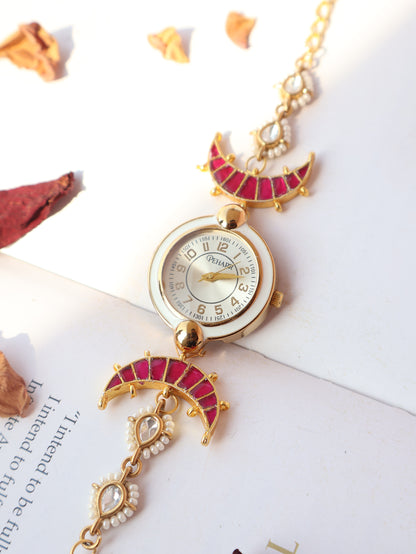 Rose Crescent Wrist Watch