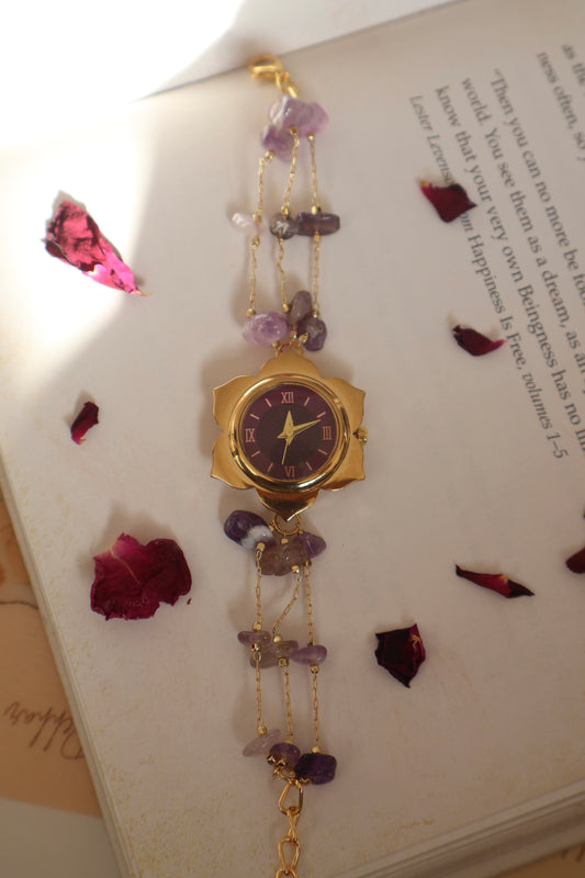 Purple Florals Wrist Watch