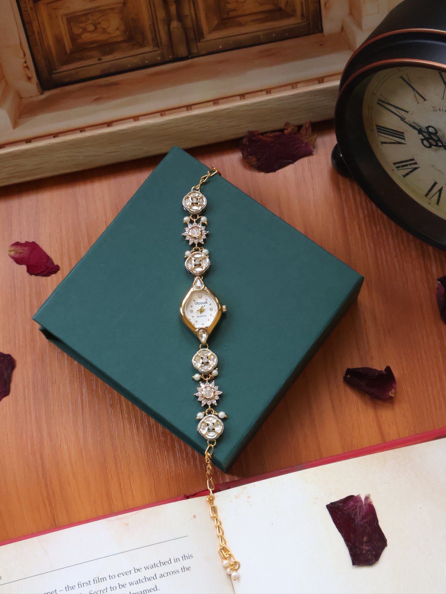 Moon & Star Polki Wrist Watch