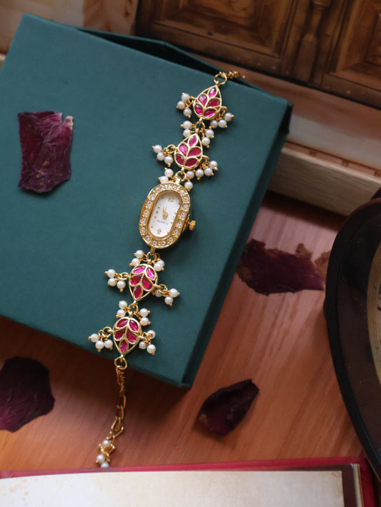 Ruby Leaf Wrist Watch