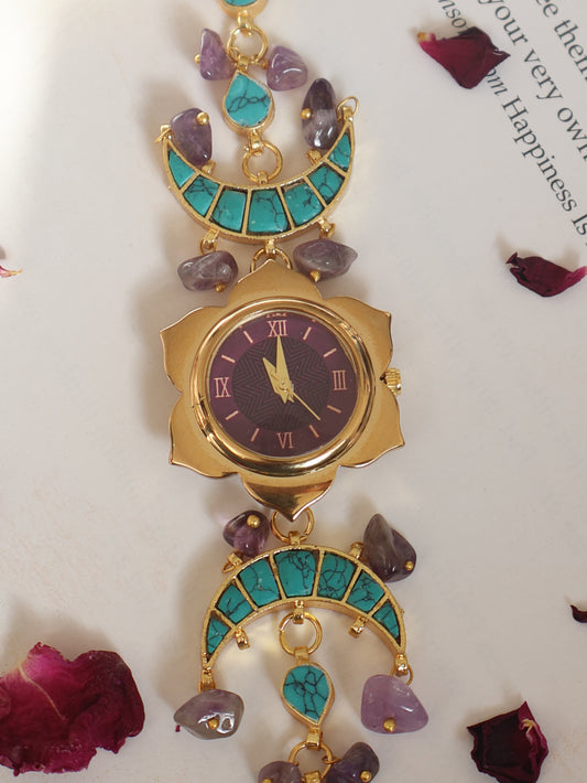 Azure Crescent Wrist Watch