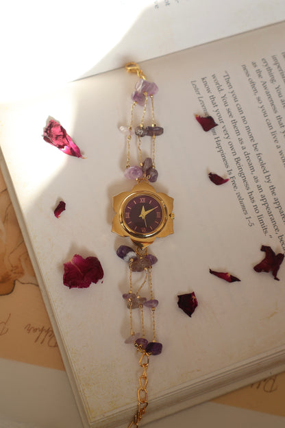 Purple Florals Wrist Watch