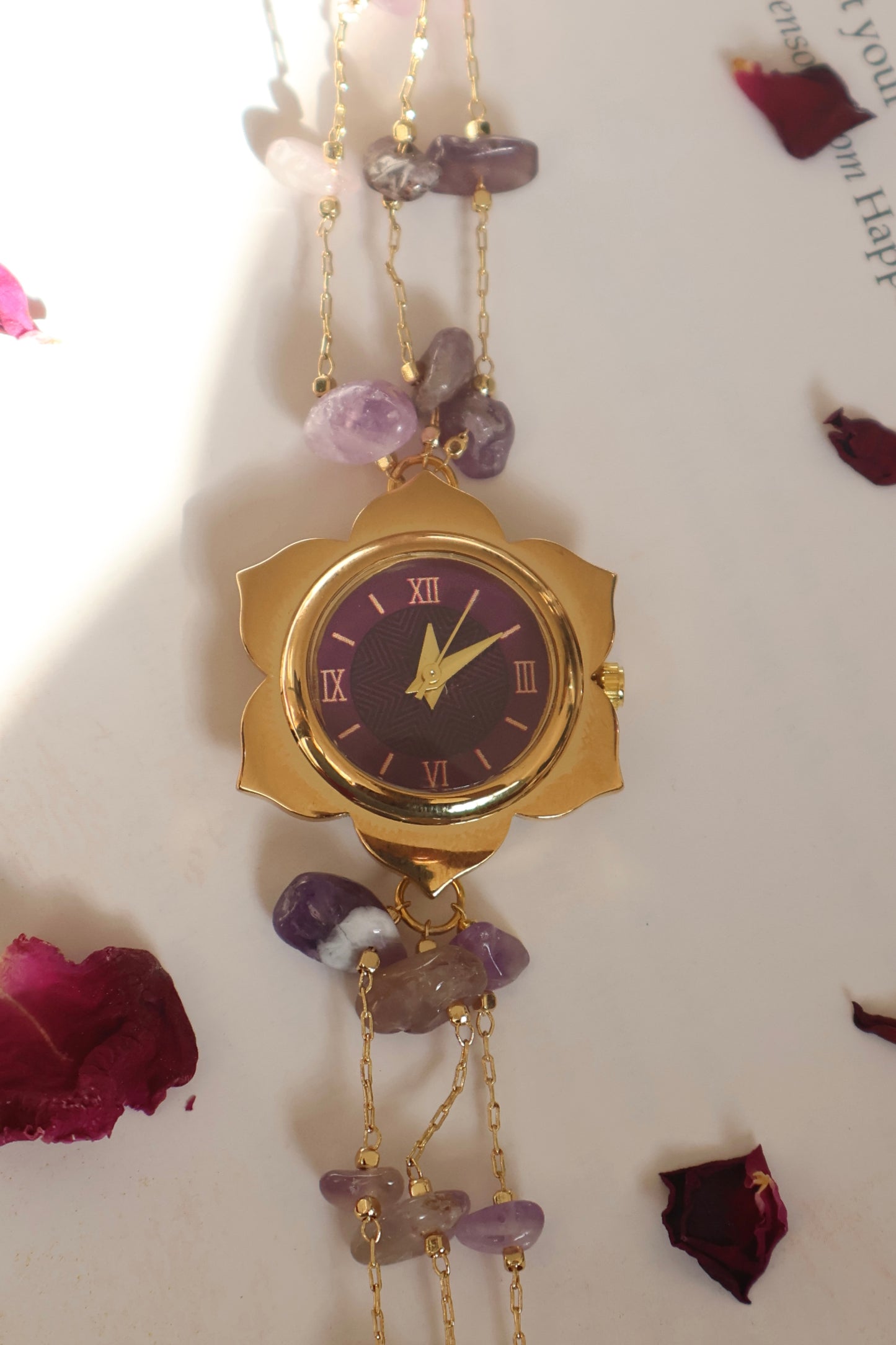 Purple Florals Wrist Watch