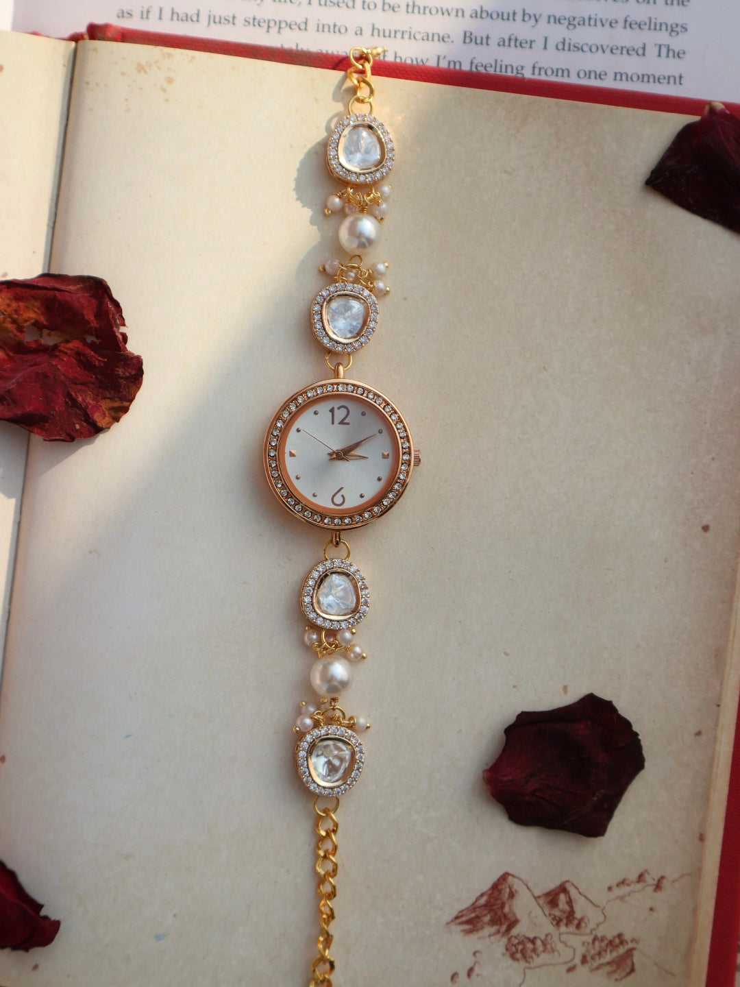 Glint Polkis & Pearls Wrist Watch