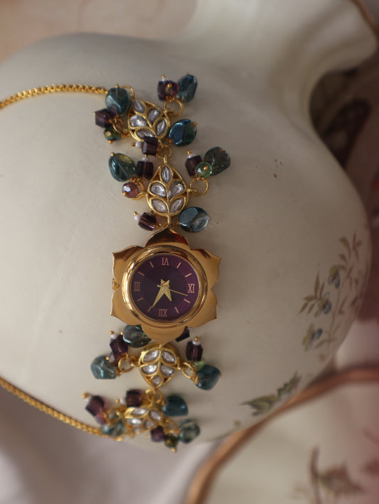 Jane Multicolored Kundan Wrist Watch