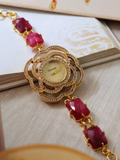 Fuschia Bloom Wrist Watch
