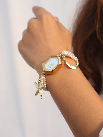 Pearl Charm Wrist Watch