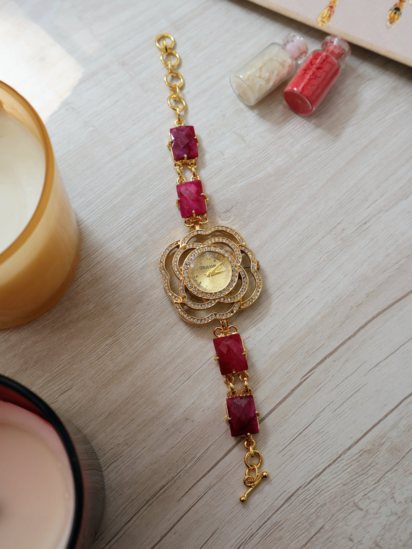 Fuschia Bloom Wrist Watch