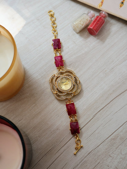 Fuschia Bloom Wrist Watch