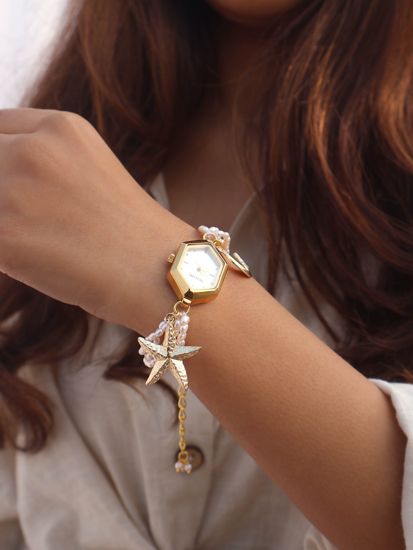 Pearl Charm Wrist Watch