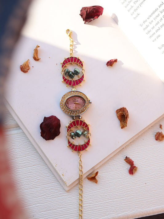 Rose Crescent Wrist Watch Set