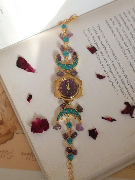 Azure Crescent Wrist Watch