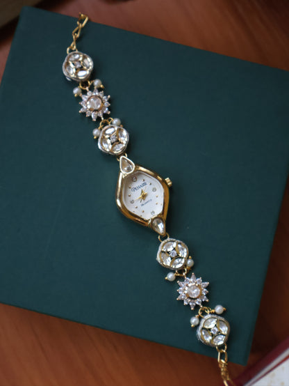Moon & Star Polki Wrist Watch