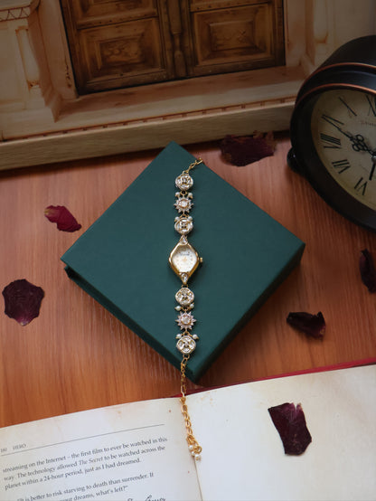 Moon & Star Polki Wrist Watch