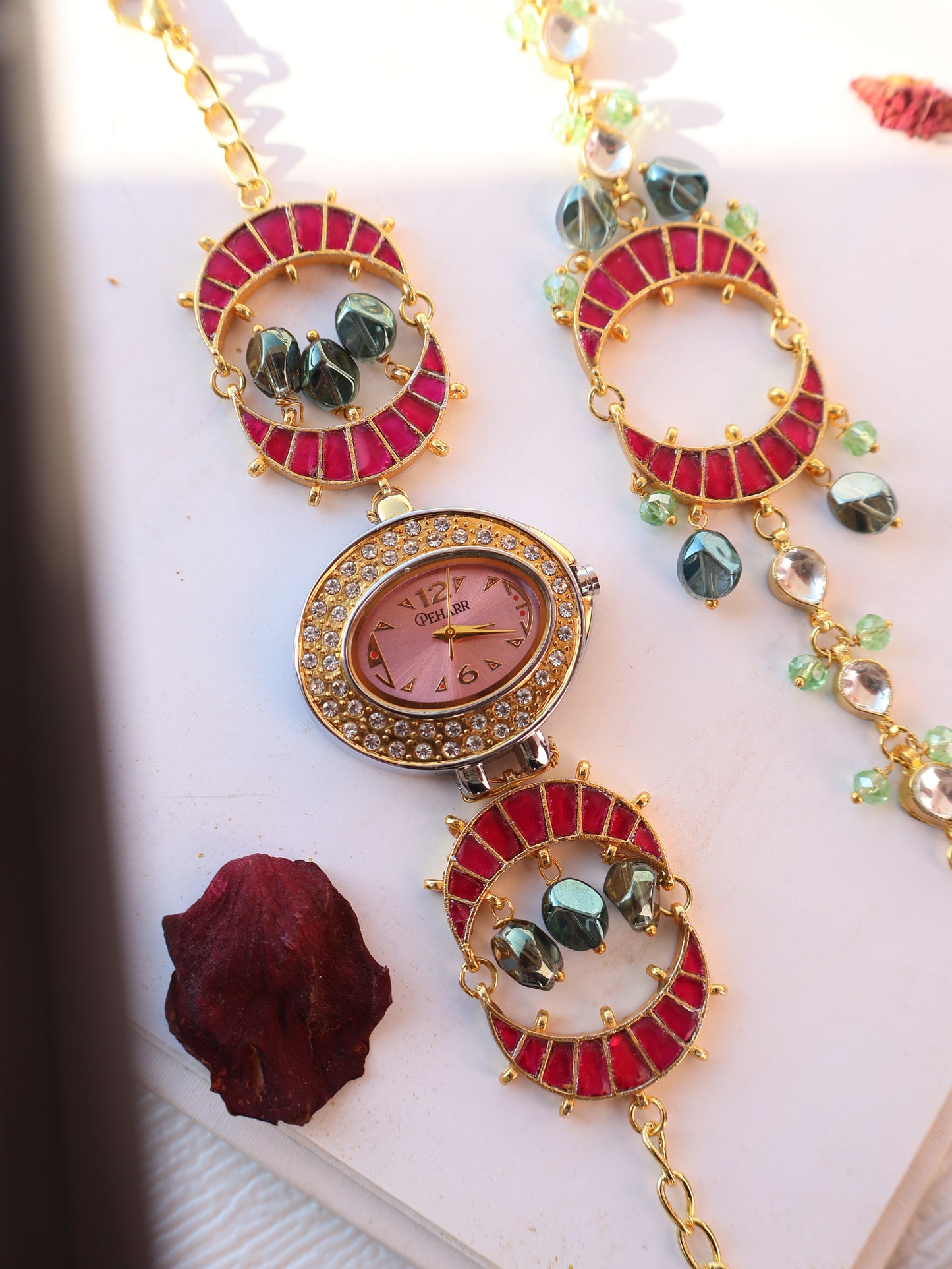 Rose Crescent Wrist Watch Set