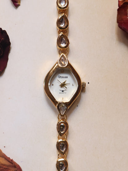 Gilded Leaf Wrist Watch