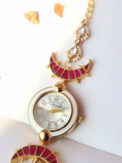 Rose Crescent Wrist Watch