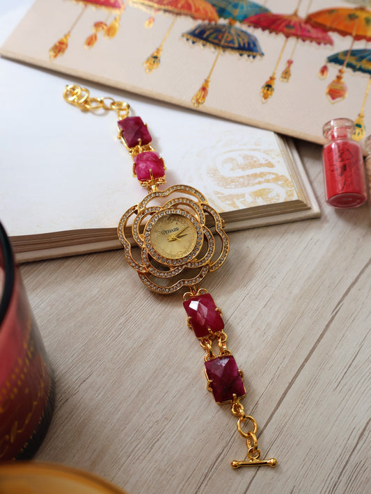 Fuschia Bloom Wrist Watch